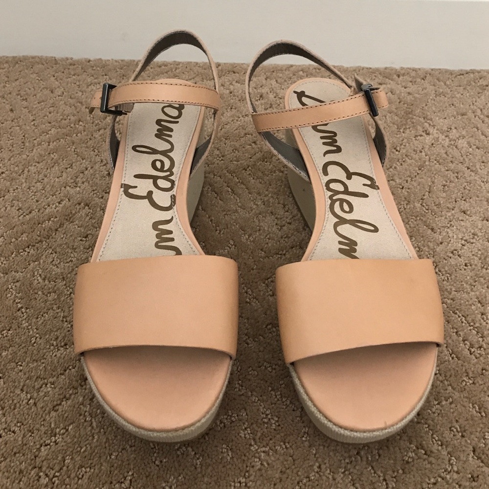 Tan Sam Edelman wedges